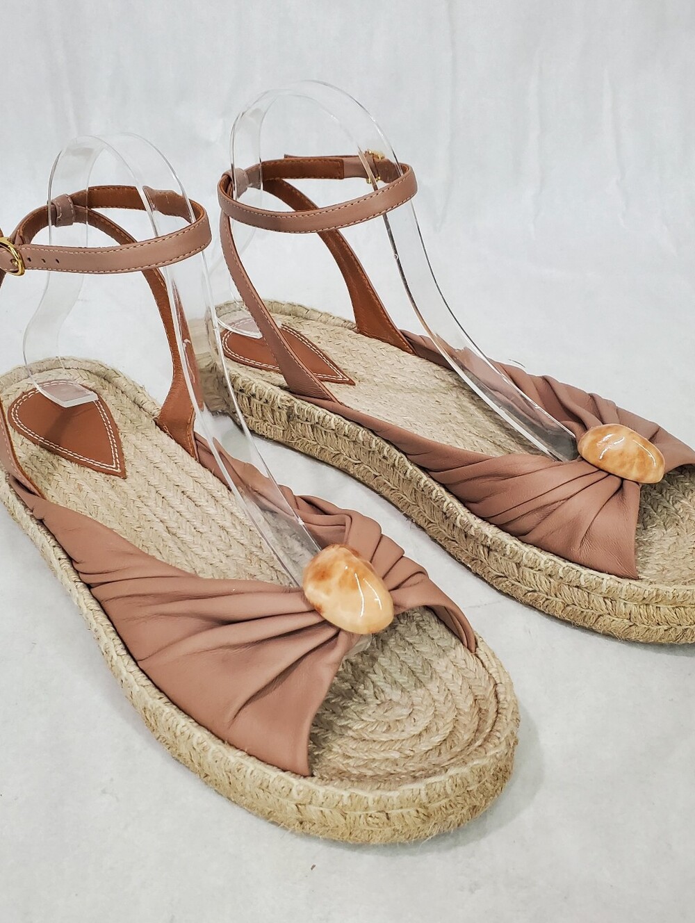 Zimmermann Gleam Gathered Espadrille Sandals Beige Biscuit Pebble Detail EU 41 - Picture 6 of 16